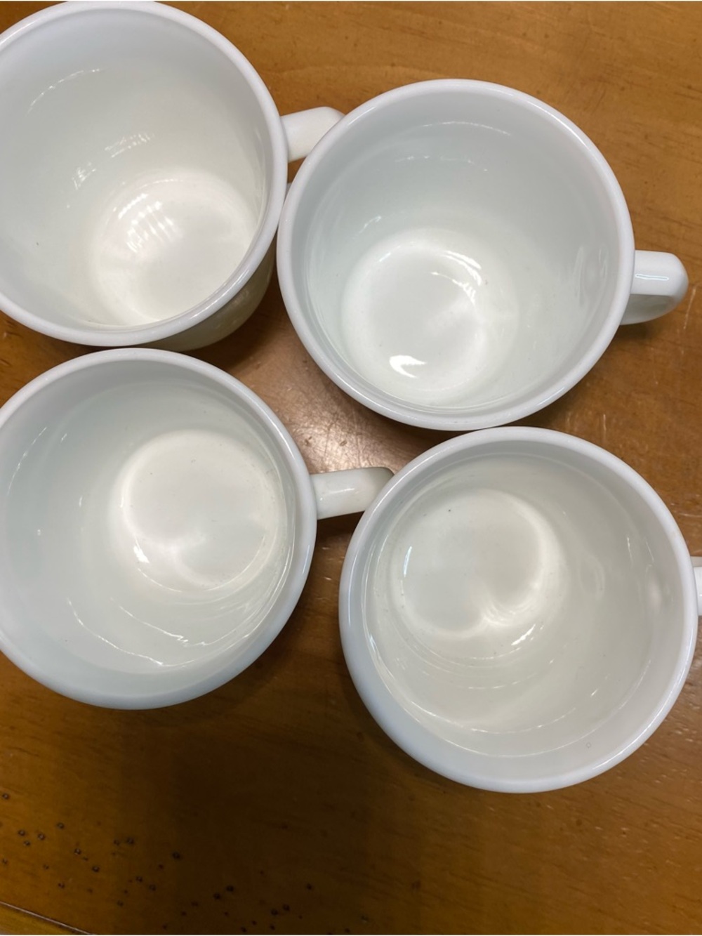 Corning Corelle Winter Frost White Coffee Cups Mugs Glass Plain Vintage Set of 4 - Picture 2 of 8